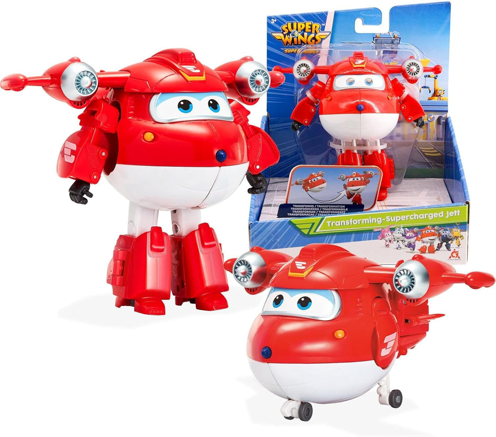 Auldey EU740283 Super Wings Transformer Figurka JETT Supercharge 12 cm, barevné Akční figurky Naty Shop Jett S4