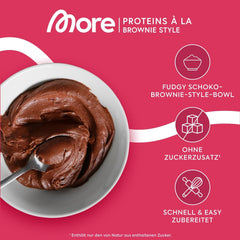 MORE Protein Brownie, 600G, Vegan Backmischung Für Brownies Mit Der Extra Portion Protein, Geprüfte Qualität - Made in Germany Směs na pečení a vaření Naty Shop