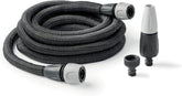 GF SRL, Aquapop Grey Easy 10, furtun împletit autoextensibil de 10 metri, fabricat în Italia, cu mini pulverizator de grădină și conectori pentru irigarea grădinii, gri închis