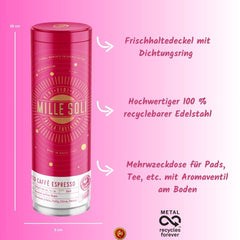 Boabe de espresso organice 500g într-o cutie de cafea etanșă - calitate superioară și reutilizabile - boabe de cafea premium prăjite în Sicilia