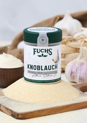 Fuchs Gewürze - Česnek granulovaný - würzig-zwiebliger Geschmack für Tzatziki, Knoblauchbutter nebo Gemüsegerichte - přírodní složky - 85 g v wiederverwendbarer, recyclebarer Dávka