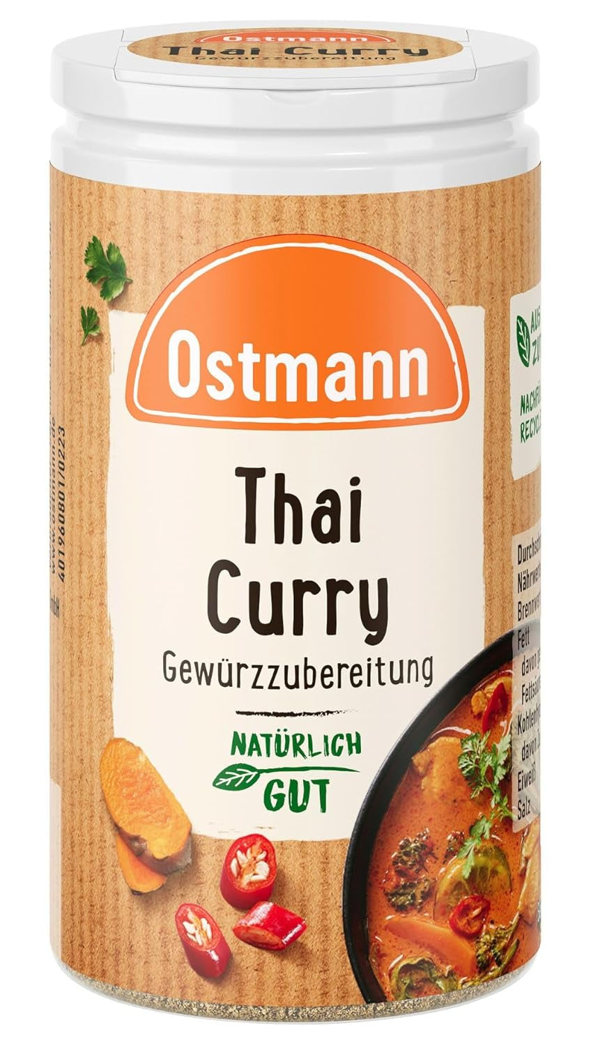 Ostmann Gewürze - Thai Curry Gewürzzubereitung | Nachfüllbare & recyklovatelné balení | 40 g v Der Streudose