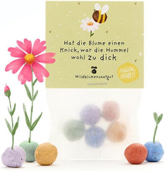 Humorvolles Geschenk: 5 Bunte Blumenmurmeln | Farbenfrohe Seedbombs Mit Wildblumensaatgut | Als Dankeschön, Gastgeschenk & Kleine Grüße Für Gärtner | 100% Ökologisch Und Mind. 2 Jahre Haltbar