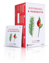 Nutra Tea Măceșe & Ace de pin, ceaiul din ace de pin contribuie la întărirea sistemului imunitar natural al organismului, la menținerea funcției rinichilor și vezicii urinare, 20 pliculețe de ceai reutilizabile, ceai din măceșe