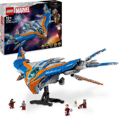 LEGO Marvel Guardians of the Galaxy: Model stavby vesmírné lodi Milano se 4 minifigurkami superhrdinů Avengers Leták pro vesmírná dobrodružství Dárek pro chlapce a dívky 76286 Stavebnice Besuche den LEGO-Store Výchozí název