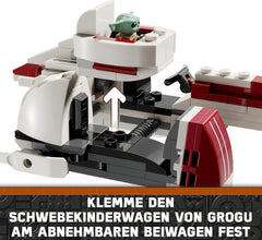 LEGO Star Wars Útěk se speederem BARC, sada Mandalorian, dětské kolo se sajdkárou, obsahuje figurky Kellerana Beqa a Grogu, dárek pro chlapce a dívky od 8 let 75378 Stavebnice Beuche den LEGO-Store