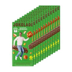 JOKOLADE 12 batoane x 140g Pachet economic | Cu alune caramelizate și cereale crocante | Vegan și fără cacao