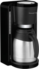 Espressor cu filtru Rowenta Adagio, carafă termică din oțel inoxidabil, menține cafeaua caldă până la 4 ore, capacitate 10-15 cești, capacitate 1,25 l, coș filtru detașabil, oprire automată, negru, CT3818