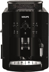 Espressor automat KRUPS Arabica Picto, design compact, utilizare ușoară, control rotativ intuitiv reglabil, spumator de lapte, funcție pentru 2 căni, espressor, negru, EA810870