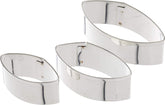 Formă de biscuiți Städter, oțel inoxidabil, set de 3 ovale, 6 cm, argintii