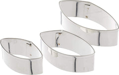Formă de biscuiți Städter, oțel inoxidabil, set de 3 ovale, 6 cm, argintii