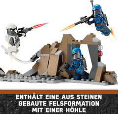 LEGO Star Wars: Mandalorian Ambush on Mandalore Battle Pack, dobrodružná stavebnice pro děti, sběratelská akční sada, nápad na dárek pro chlapce a dívky 75373 Stavebnice Besuche den LEGO-Store