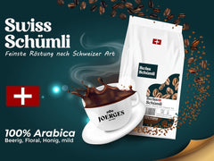 Din peste 175 de ani de experiență: Boabe de cafea Schwiizer Schüümli Swiss Schümli 1kg – Prăjire ușoară pentru o cafea Schümli fină, cremă perfectă, intensitate 2/5, aciditate 1/5 – pentru o adevărată savurare a cafelei