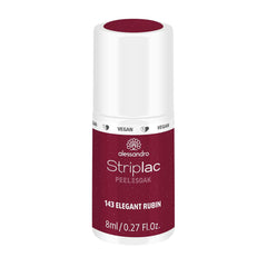 Oja UV alessandro Striplac Elegant Ruby – Delicată și de lungă durată – Îndepărtare ușoară datorită tehnologiei de îndepărtare peel-off – Vegană și cruelty-free – 8 ml