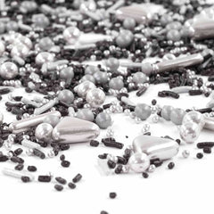 Streusel Glück Black Beauty, Mix Sprinkles Silver - Black, 90 gramů Sprinkles Naty Shop