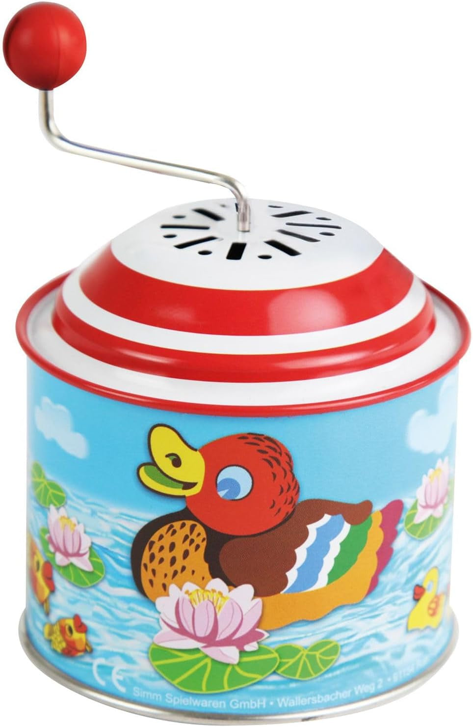 LENA 52761 Cutie muzicală Rățuștele mici, cutie muzicală aprox. 10,5 x 7,5 cm, cutie muzicală din tablă cu melodie, cutie muzicală din metal, orgă de butoi pentru copii de la 18 luni, motiv rățuște, orgă, cutie muzicală, colorată Jucarii Bebe Naty Shop Titlu implicit