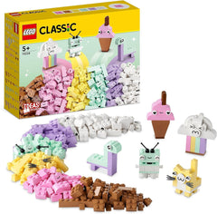 LEGO 11028 Classic Pastelová kreativní stavebnice Kostka, Stavebnice pro dívky a chlapce od 5 let s modely; zmrzlina, dinosaurus, kočka a další Stavebnice Besuche den LEGO-Store Single
