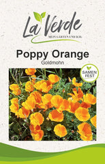 La Verde MOJE ZAHRADA A JÁ. Kalifornský mák 'Poppy Orange' za cca. 250 rostlin, kalifornský mák, dlouho kvetoucí semena, bez GMO