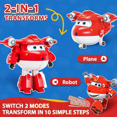Auldey EU740283 Super Wings Transformer Figurka JETT Supercharge 12 cm, barevné Akční figurky Naty Shop