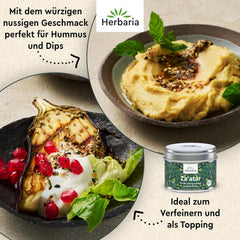 Herbaria Za'atar bio 25g S-Dose – Zaatar Gewürz, Zaatar Gewürz - orientální Organic-Gewürmischung für Gerichte der Levante Küche - mit erlesenen Ingredient - in nachhaltiger Aromaschutz-Dose