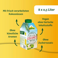 Pfanner Coconut Water Drink (8 X 500 ml) - Kokosová voda bez cukru Naty Shop