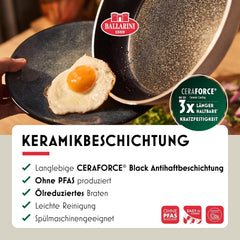 Tigaie Ledro, 24 cm, aluminiu, potrivită pentru inducție, strat ceramic antiaderent, Thermopoint, Made in Italy, bej Oale si Tigai Naty Shop