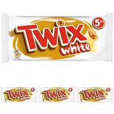 Twix bílé čokoládové tyčinky | Karamel, sušenky, bílá čokoláda | Více balení čokolády | 5 tyčinek (5 x 46 g) (balení 4 ks)