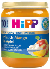 Hipp Bio Fruit Duet Ovocný jogurt, balení 6 ks (6 x 160 G) Matka a dítě Naty Shop 6 x 160 gramů Broskve-Mango v jablečném pyré s řeckým jogurtem