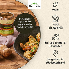 Herbaria Trüffelglück bio 110g M-Dose - Fertiges Bio-Pilz- & Trufflegewürz für intensiv-köstliche Gerichte - mit erlesenen Ingredience - in nachhaltiger Aromaschutz-Dose