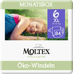 Organické plenky Pure & Nature Velikost 6 XL (17-28 kg) Měsíční box 84 Organické plenky