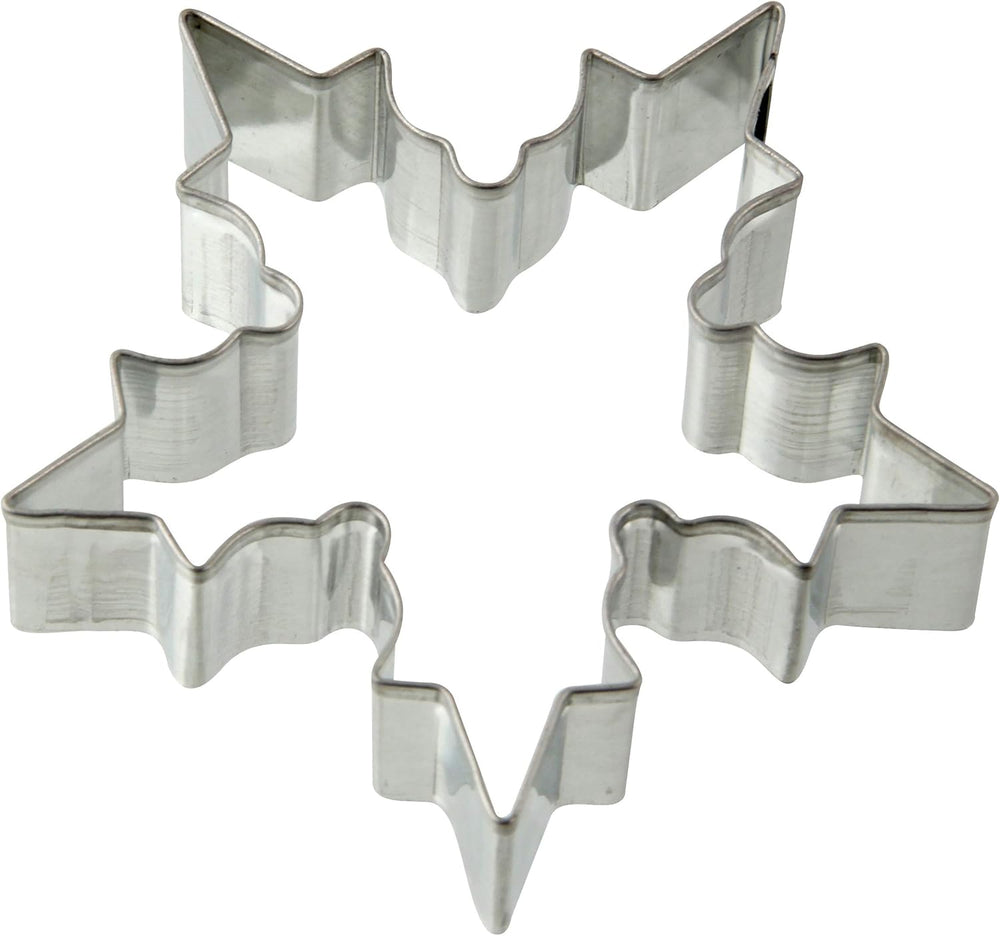 Formă de biscuiți Zenker în formă de fulg de zăpadă, formă de biscuiți de Crăciun, formă de biscuiți pentru biscuiți și fondant, formă de biscuiți de înaltă calitate, ajutor de bucătărie din tablă de oțel, culoare: argintiu