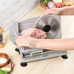 Petra PT4636VDE Multifunkční elektrický kráječ, tloušťka krájení 1-15 mm, 3 hladké nerezové nože Drtiče a kráječe Naty Shop