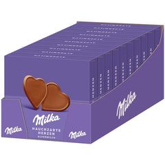 Milka I love Milka Hearts – čokoláda z alpského mléka, která se rozpouští v ústech a jemné lesní lískové oříšky – 10 x 130g