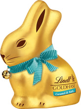 Lindt Chocolate Gold Bunny Caramel & Salt | 100 g | Slaná karamelová mléčná čokoláda na Velikonoce | Velikonoční čokoláda | Čokoládový dárek | Čokoládový zajíček | Velikonoční zajíček
