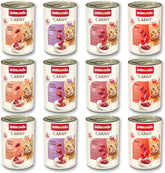 animonda Carny Adult Savory Variety (12 x 400 g), hrană umedă pentru pisici adulte, hrană umedă cu ingrediente 100% proaspete, din carne, fără cereale și fără zahăr