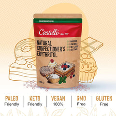 Přírodní erythritol - moučkový cukr | 10G = 7G cukru, 850 gramů Sladidla Naty Shop