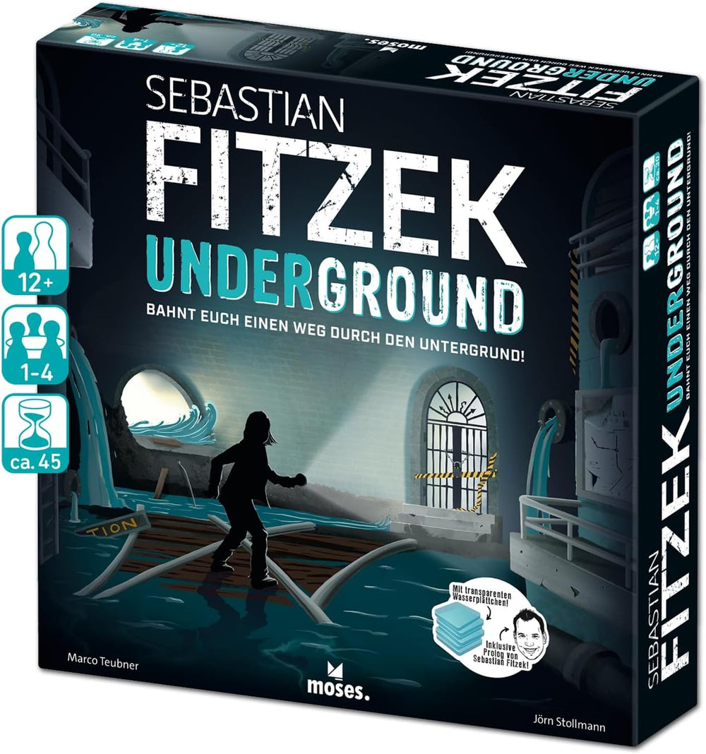 Moise. Sebastian Fitzek Underground, un joc thriller 3D inovator pentru fanii jocurilor de evadare, un joc de societate cooperativ de Marco Teubner cu diferite niveluri de dificultate, pentru vârste de 12 ani și peste.