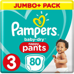 Plenky Pampers Baby-Dry, velikost 8, 43 plen, od 19 kg, balení Jumbo+