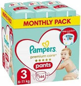 Pampers Pants scutece tip pantaloni cu antiscurgere Stop & Protect la spate Mama si Copilul Naty Shop Marimea 3 (1 pachet)