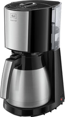 Melitta Enjoy Top Therm – Espressor cu filtru și carafă termică din oțel inoxidabil, pentru până la 10 cești de cafea, negru/oțel inoxidabil