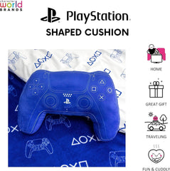 Character World: Pernă licențiată oficial în formă de controler Playstation, design de set de mână, pernă de pluș umplută | Perfect pentru dormitor sau decor de jocuri, albastru Perne standard Naty Shop