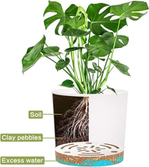 12,7 cm sada 2 květináčů, vnitřní květináče s drenážními otvory a odnímatelnou základnou, moderní dekorativní podšálky pro venkovní zahradní květináče (bílé 12,7 cm)