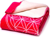 Glart pohodlná deka Flower of Life Pink-Ecru XL, 150X200 Cm, extra nadýchaná jako deka na pohovku, deka na jógu, deka na jógu, plyšová přehoz na pohovku Postele a přikrývky Glart Pink-Ecru 150X200Cm