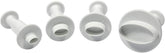 MO154 Forme ovale de embosat, format mic, mediu, extra-mare, plastic, alb, 9 x 2 x 9 cm