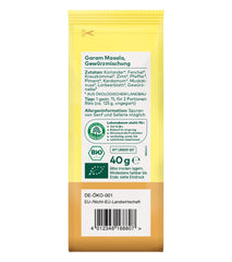 Lebensbaum Garam Masala, Bio-Gewürz zum Würzen von Currys, Rice und Geflügel mit würzig-warmer und angehenm pfeffriger Notes, 40 g