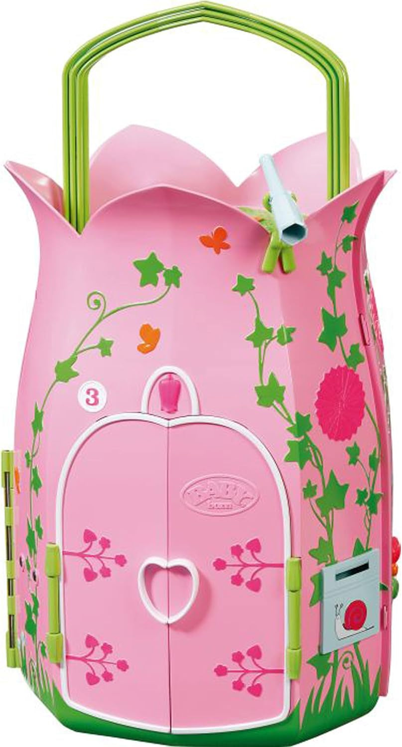 BABY Born Pohádková chaloupka, skládací domeček pro panenky 18 cm se stolkem, krbem, lehátkem a dalekohledem, růžovozelená, 833803 Zapf Creation Dollhouses Naty Shop Výchozí název