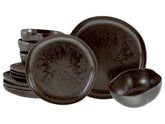 CreaTable, 21249, seria Natura Organic RUSTY, set de veselă cu 12 piese pentru 4 persoane, set de farfurii din gresie, potrivit pentru mașina de spălat vase și cuptorul cu microunde, fabricat în Europa