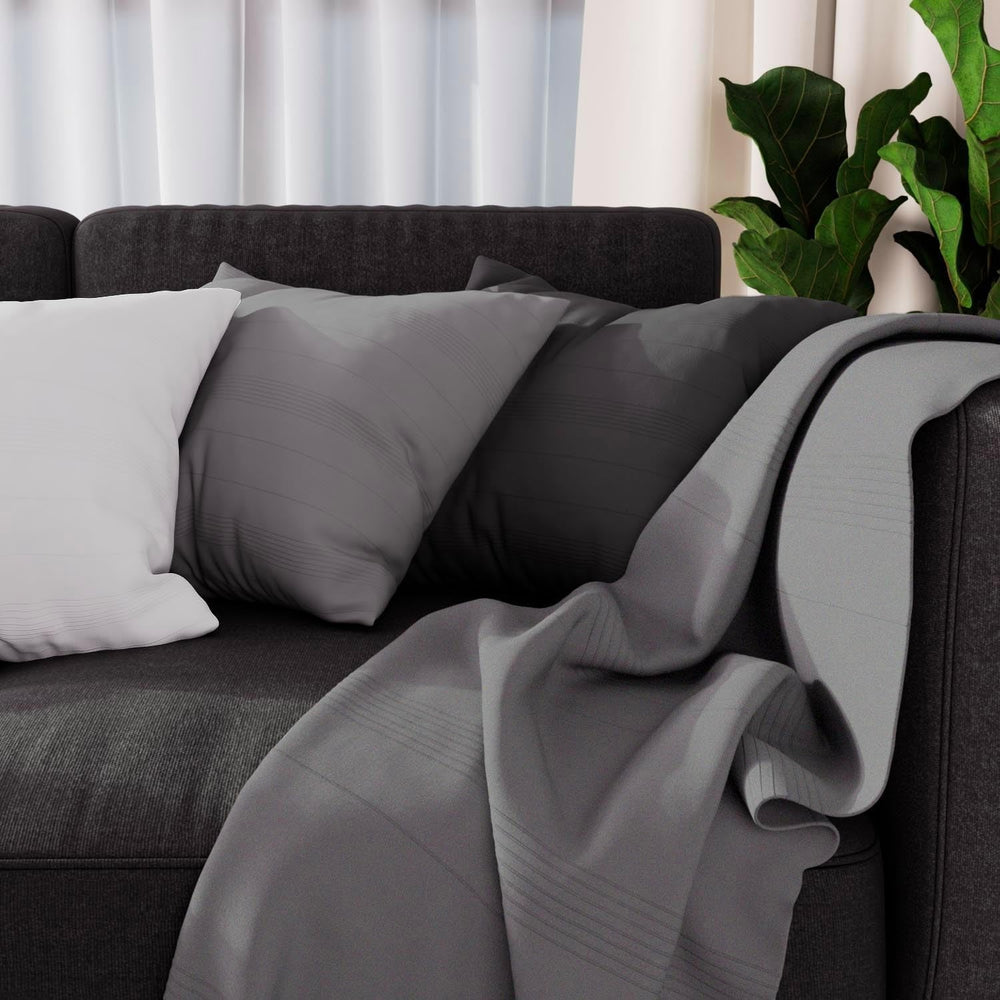 Soleil D'Ocre Adele pléd, vyhozený z křesla, Polycoton, šedá, 140 X 200 Cm Postele a přikrývky Besuche den Soleil d'ocre-Store šedá 140 X 200 Cm