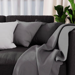 Soleil D'Ocre Adele pléd, vyhozený z křesla, Polycoton, šedá, 140 X 200 Cm Postele a přikrývky Besuche den Soleil d'ocre-Store šedá 140 X 200 Cm