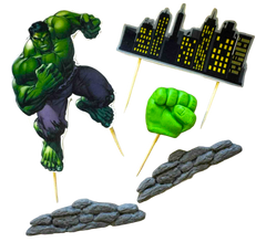 Hulk jedlé dekorace na dort – sada 5 figurek z cukrové hmoty